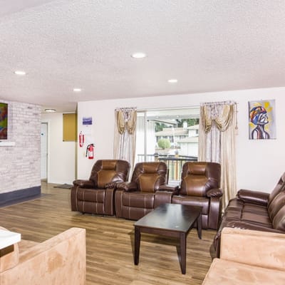 Common area with seating and decor