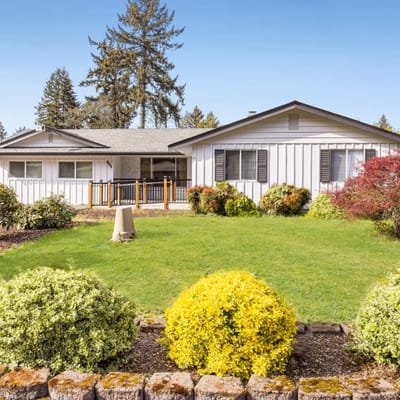 Exterior view of Loving Garden Adult Family Home with garden