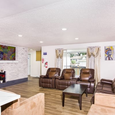 Cozy common area with seating and decor