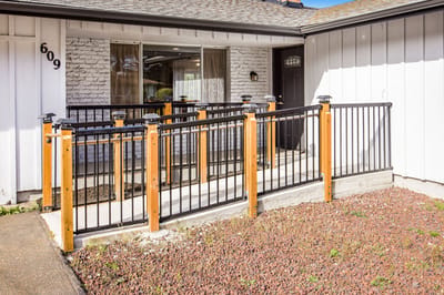 Entrance ramp leading to the facility's front door