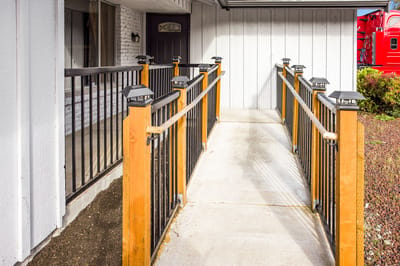 Accessible ramp leading to the facility entrance