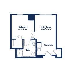 Architectural floor plan of a residential unit