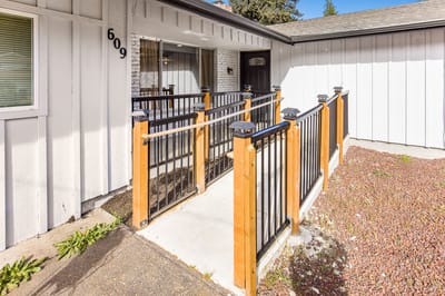 Exterior view of a pathway and entrance area