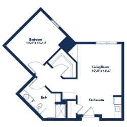 Architectural floor plan of a residential unit