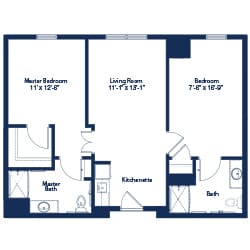 Architectural floor plan of a residential unit