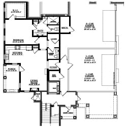 Architectural floor plan of a residential unit