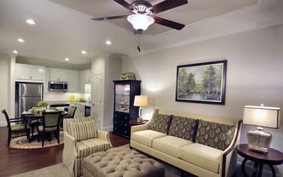 Cozy interior of a senior living room with furniture