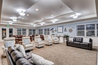 Common area with seating and dining space