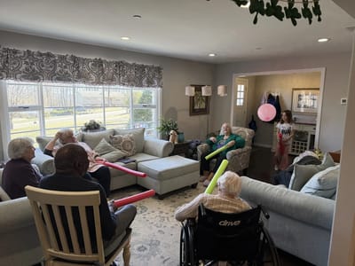 Residents enjoying an activity in a common area