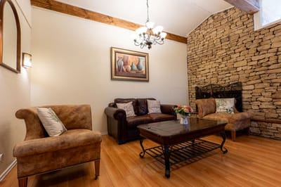 Comfortable lounge area with seating and decor