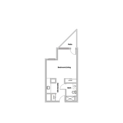 Architectural floor plan of a resident unit