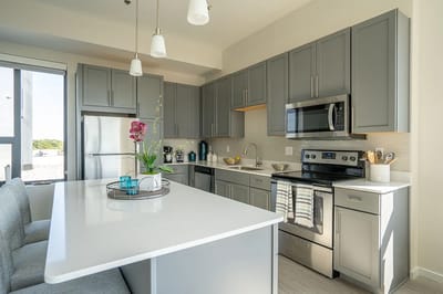 Modern kitchen in a senior living facility