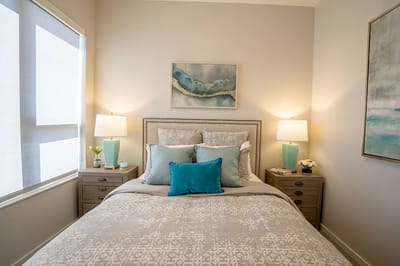 Cozy bedroom setup with soft lighting and decor