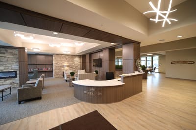 Interior view of the Woodlands of DeWitt lobby