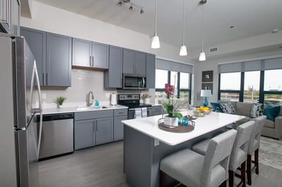 Modern kitchen interior with stylish decor