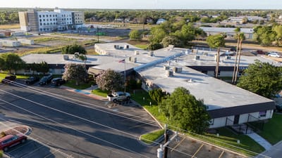 Aerial view of Veranda Rehabilitation and Healthcare's building and grounds