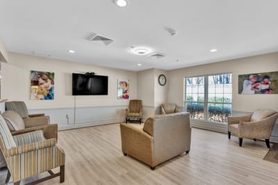 Cozy common area with seating and decor