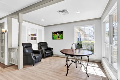 Common area with seating and natural light