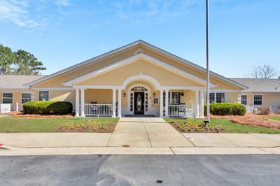 Front entrance of Peachtree Creek Memory Care facility