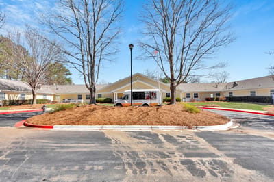 Exterior view of Peachtree Creek with a facility shuttle