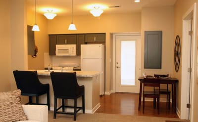 Well-appointed kitchen in a senior living apartment