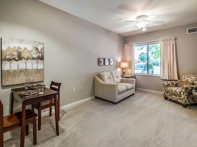 Cozy interior living space with furniture and decor