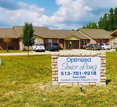 Exterior sign for Optimized Senior Living facility