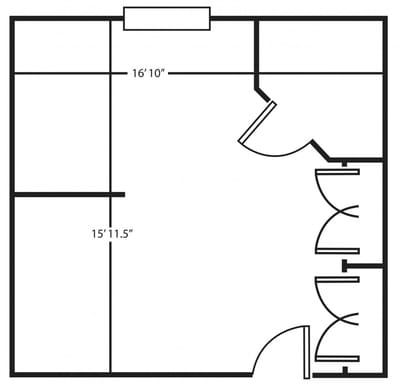 Architectural floor plan of a living space