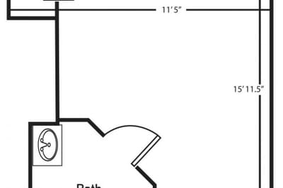 Architectural floor plan of a resident unit