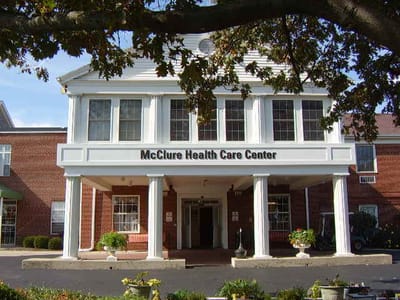 Exterior view of McClure Health Care Center entrance