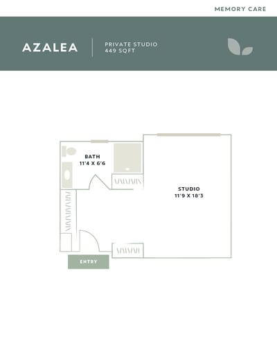 Floor plan of a private studio unit