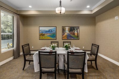 Elegant dining room set for a meal