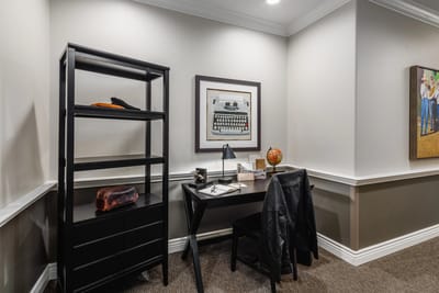 Cozy corner desk setup in a facility interior