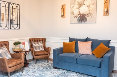 Cozy common area with seating and decor