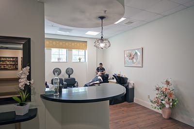 Hair salon area in a senior living facility
