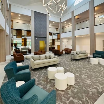 Bright and modern common area in the facility
