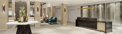 Elegant lobby area with modern furnishings