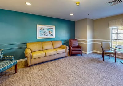 A sitting area in a senior living facility