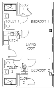 Architectural floor plan of an apartment layout