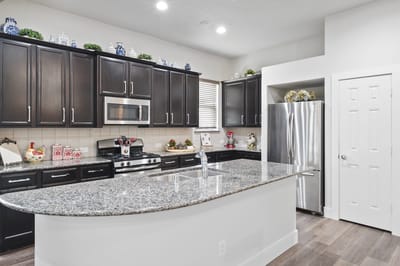 Bright kitchen area with modern appliances