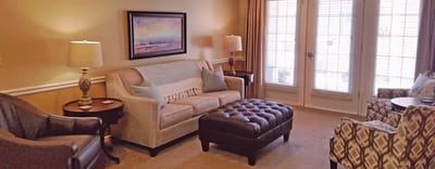 Cozy common area with seating and natural light