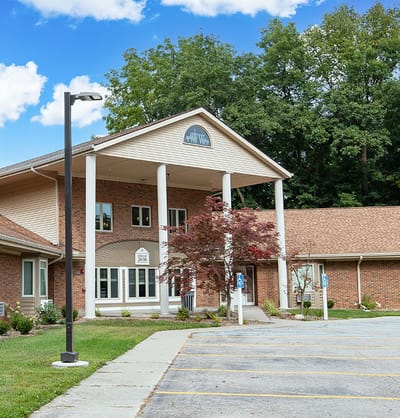 Exterior view of Wyoming Woods assisted living facility