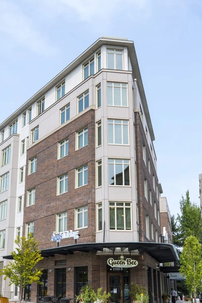 Exterior view of Aegis Living facility building