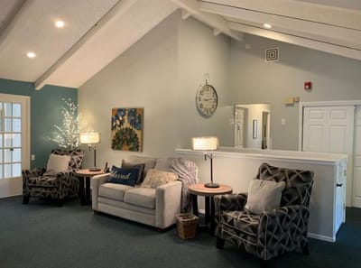 Cozy common area with seating and decor
