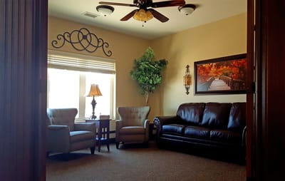 Comfortable lounge area with seating and decor