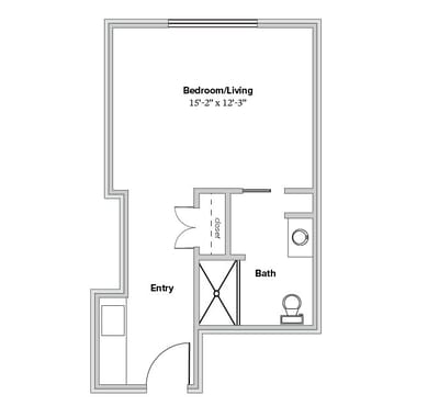 Architectural floor plan of a living space