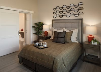 Inviting bedroom in a senior living facility