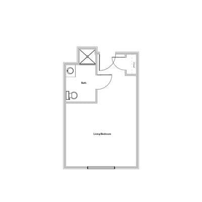 Architectural floor plan of a living space