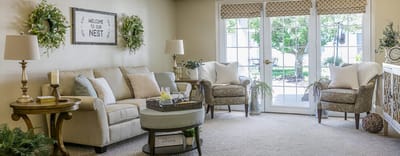 Cozy sitting area with comfortable furniture and a warm ambiance