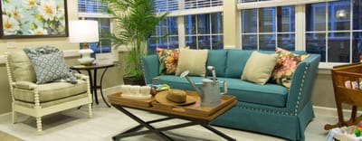 Bright interior common area with comfortable seating